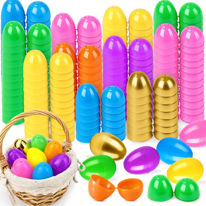 Leetous 72 PCS Easter Essentials Empty Eggs for Egg Hunt Bulk Hinged Plastic 236 66 PCS Colorful Eggs with 6 PCS Golden Eggs for Easter Surprise Assorted Eggshells for Classroom Supplies Stuff Items - Image 3