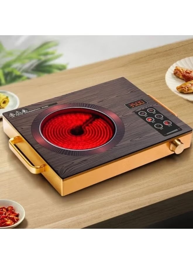Portable Infrared Electric Stovetop Heater with Digital Timer for Table Top Use. Digital Electric Stovetop Heater for Hot Coffee, Milk, Water. Multifunctional Kitchen Appliance. 3500 Watts. Dry Production. Safe and Reliable. Easy to Clean After Use. Special Features: Electric. Wattage: 2200 Watts. Control Type: Touch. Heating Element: Ceramic. Power Source: Corded. - Image 1