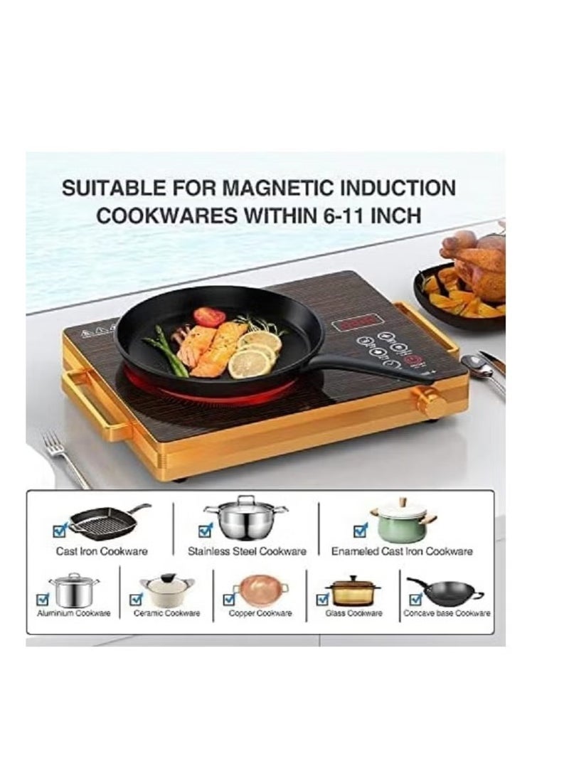Portable Infrared Electric Stovetop Heater with Digital Timer for Table Top Use. Digital Electric Stovetop Heater for Hot Coffee, Milk, Water. Multifunctional Kitchen Appliance. 3500 Watts. Dry Production. Safe and Reliable. Easy to Clean After Use. Special Features: Electric. Wattage: 2200 Watts. Control Type: Touch. Heating Element: Ceramic. Power Source: Corded. - Image 5