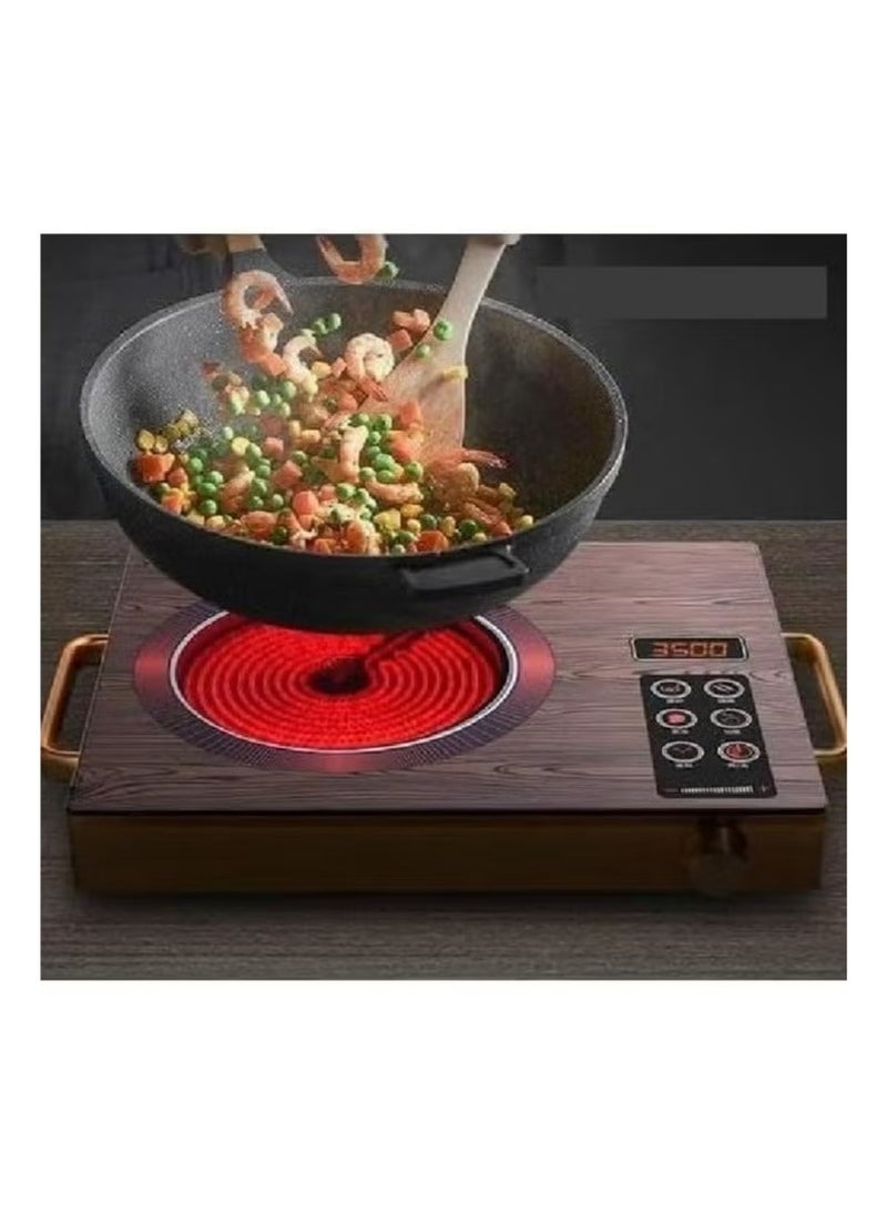 Portable Infrared Electric Stovetop Heater with Digital Timer for Table Top Use. Digital Electric Stovetop Heater for Hot Coffee, Milk, Water. Multifunctional Kitchen Appliance. 3500 Watts. Dry Production. Safe and Reliable. Easy to Clean After Use. Special Features: Electric. Wattage: 2200 Watts. Control Type: Touch. Heating Element: Ceramic. Power Source: Corded. - Image 2