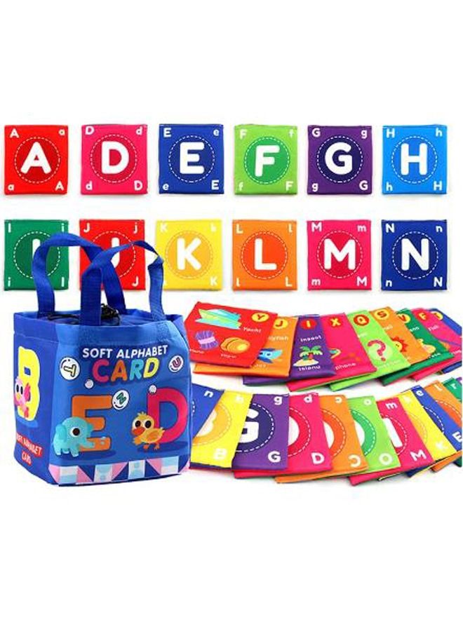 Soft Baby Alphabet Cards 26 Letters Learning Flash Cards with Cloth Bag Early Educational Toy Gifts for Kids Toddlers Infants  - Image 2