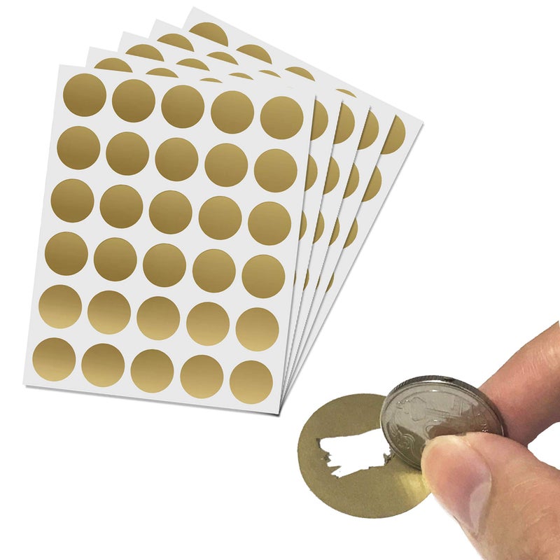 ScratchStix 150 Pack, 1" Scratch Off Stickers Labels, Round Circle - Gold - Image 1