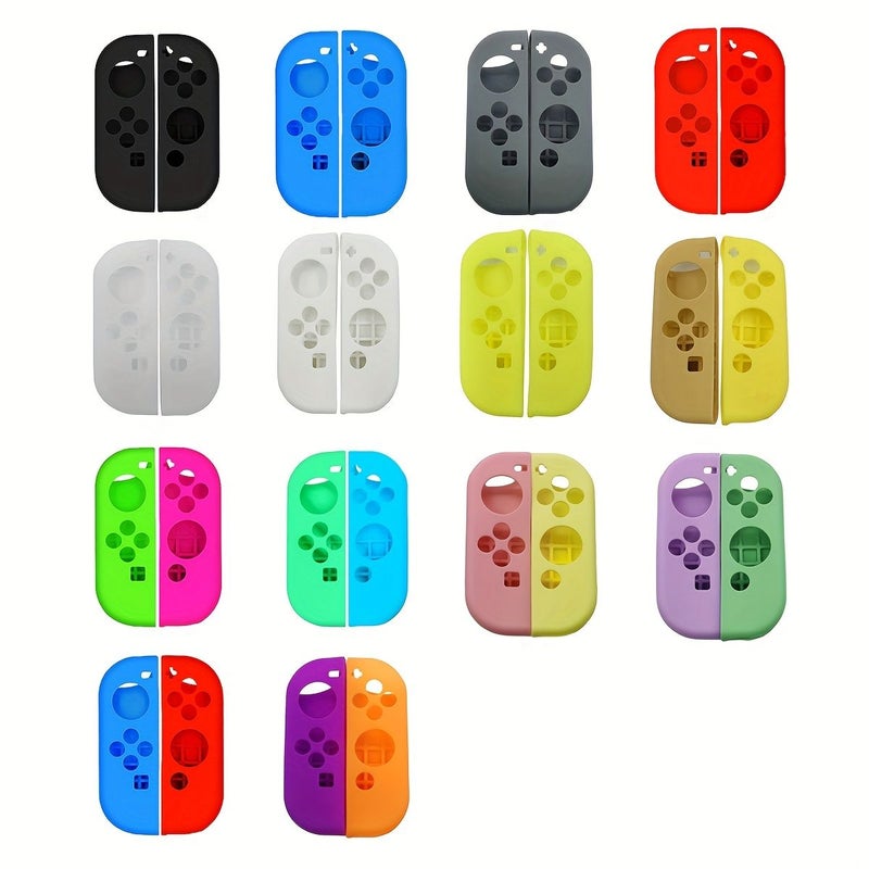 Switch Controller Protective Case 190 Left Green Right Rose Red Includes 2 Controller Covers And 4 Joystick Caps Protection Against Drops Pressure And Scratches Enhanced Gaming Experience Improved Grip - Image 1