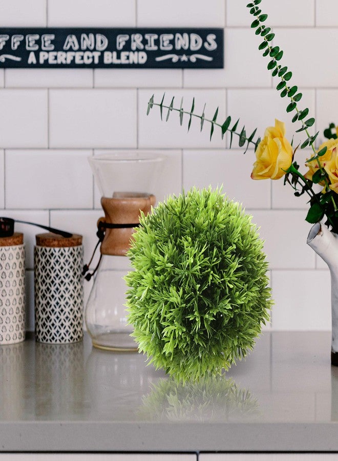 دبليو أتش دبليو هول هاوس وورلدز كرة عشب جرامرسي من WHW Whole House Worlds، قطر 6 بوصات، لون أخضر كثيف، كرة عشب صناعية لتزيين أوعية النباتات، نسيج نمو جديد صناعي، قابلة للتكاثر، مصنوعة من البلاستيك - Image 4