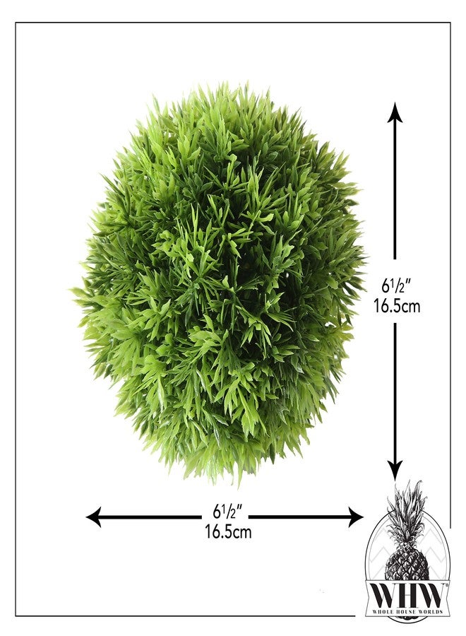 دبليو أتش دبليو هول هاوس وورلدز كرة عشب جرامرسي من WHW Whole House Worlds، قطر 6 بوصات، لون أخضر كثيف، كرة عشب صناعية لتزيين أوعية النباتات، نسيج نمو جديد صناعي، قابلة للتكاثر، مصنوعة من البلاستيك - Image 3