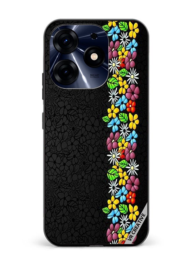 Protective Case Cover For Tecno Spark 10 Pro Flower Design Multicolour