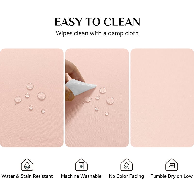 Softalker Rectangle Tablecloth  Waterproof & Stain Resistant Table Cloths Wrinkle Free Fabric Washable 210GSM Polyester Table Cover for Spring/Party/Outdoor - 60 x 84 inch Pink - Image 3