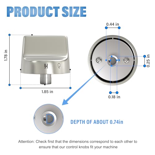 LUBIYACK 2PCS W11239985 Gas Stove Knob Replacement 4845290 AP6333411 Range Knobs Replacements Compatible with WFG525S0HV1 WFG550S0HV1 WFG550S0HZ1 - Image 3