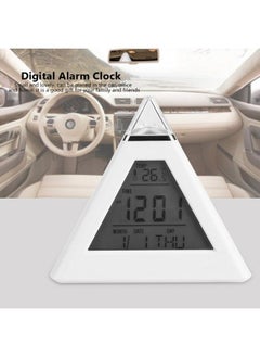 TOPINCN Pyramid Alarm Clock Led Color Changing Digital Lcd Alarm Clock Thermometer Night Light Desktop Table Clocks  - Image 4