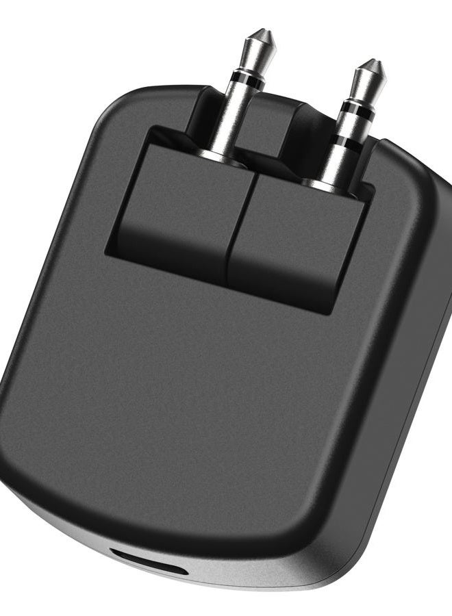 Scosche BTT-SP FlyTunes Universal Portable Bluetooth 4.1 Wireless Audio Transmitter for Use with AirPods, Earbuds/Headphones, TV's and More - Black - Image 2