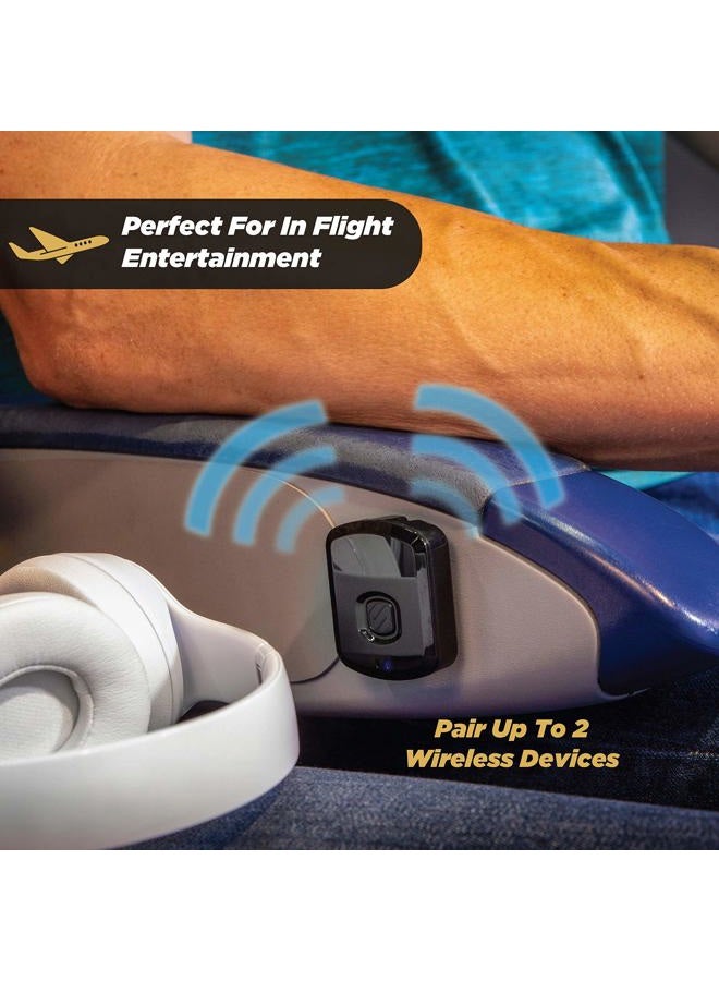 Scosche BTT-SP FlyTunes Universal Portable Bluetooth 4.1 Wireless Audio Transmitter for Use with AirPods, Earbuds/Headphones, TV's and More - Black - Image 3