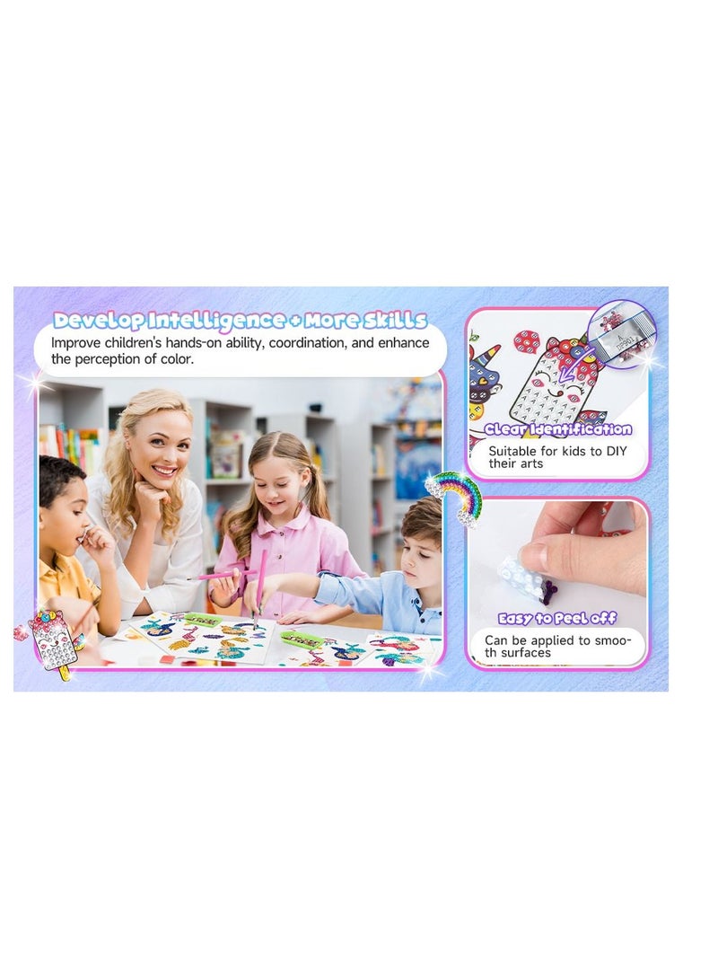 SYOSI Mermaid Diamond Painting Kit for Kids 26 Pieces Unicorn DIY Stickers with Tools to Create Your Own Magical Cute Art and Crafts for Girls Boys - Image 5