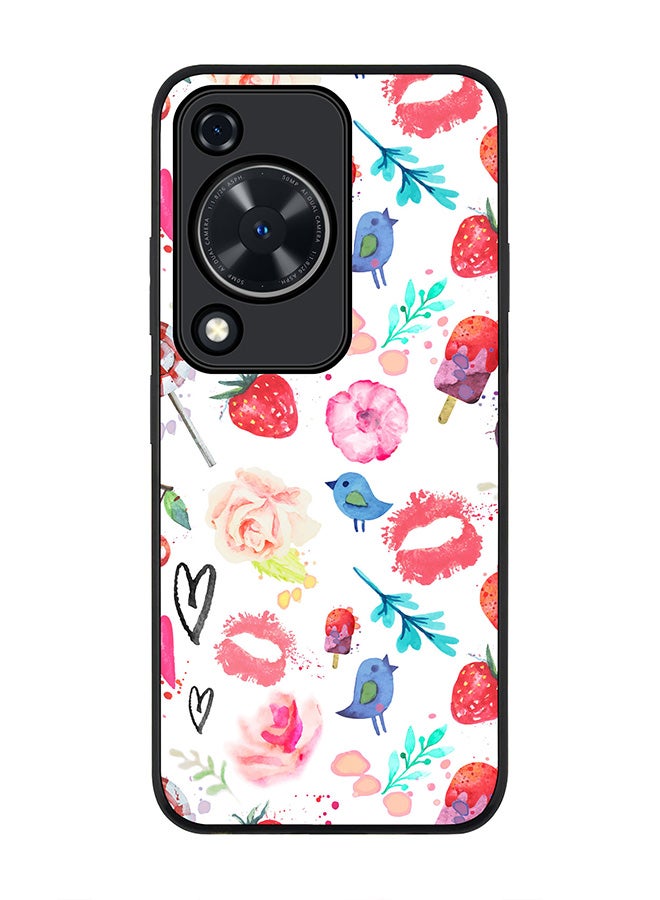Stylizedd Rugged Black edge case for Huawei nova Y72 / Huawei Enjoy 70 4G, Slim fit Soft Case Flexible Rubber Edges Anti Drop TPU Gel Thin Cover -  Summer Fever - Image 1