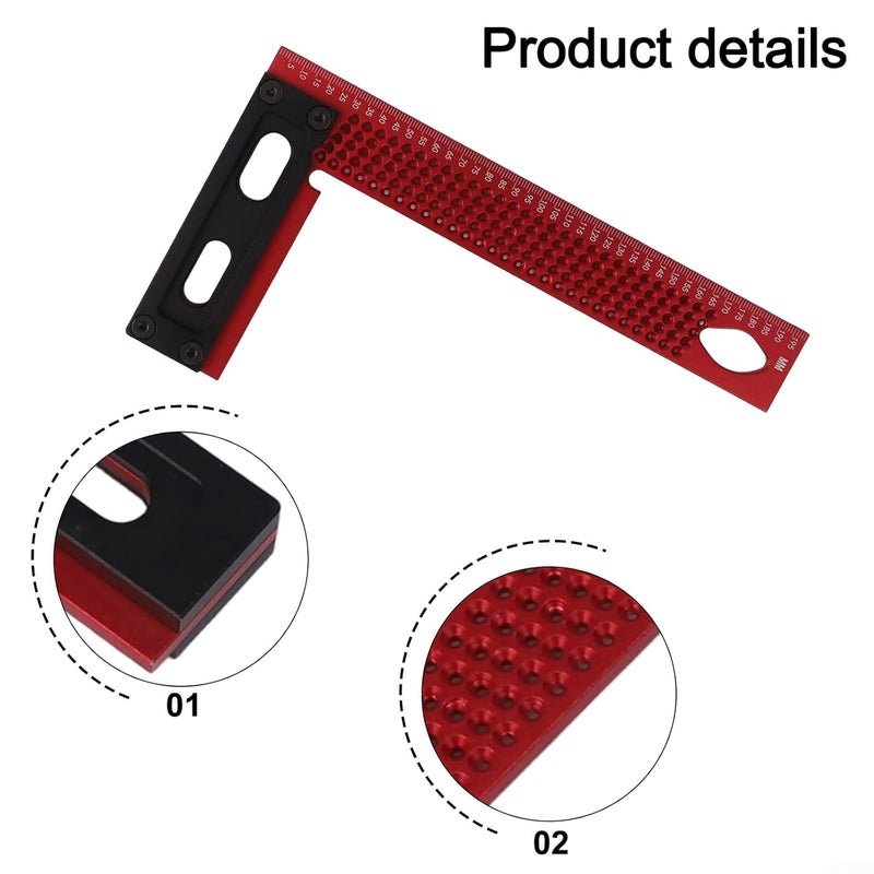 L Shape Woodworking Scriber Ruler 200 Type Aluminum Alloy Precision Measuring Marking Tool - Image 3