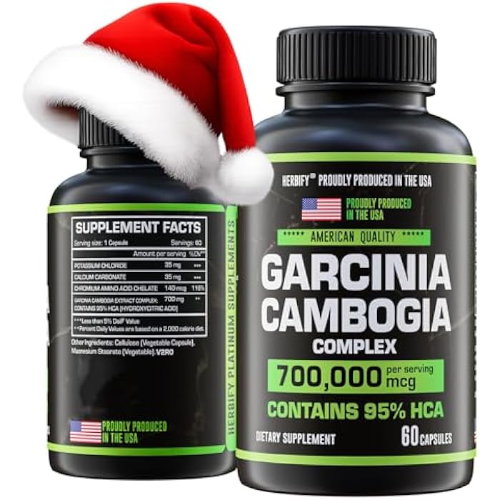 HERBIFY Garcinia Cambogia Wellness Support Supplement for Women & Men - Herbal Extract with Antioxidant Properties - Energy Booster for Daily Vitality and Digestive Support - 60 Count - Image 1