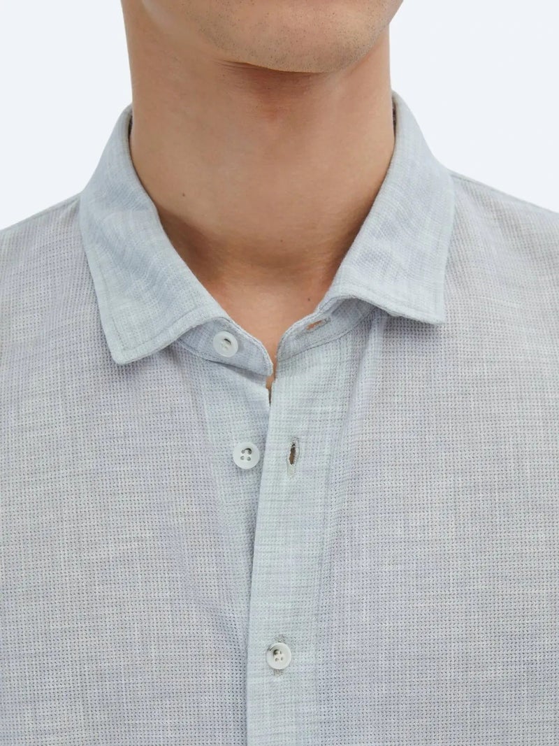 Kip Grey Patterned Regular Fit Knitting Casual Shirt - Image 5
