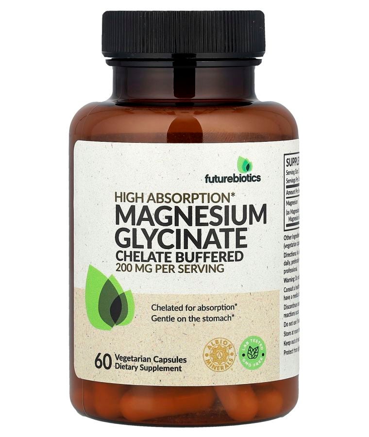 Futurebiotics مغنيسيوم جليسينات 60 كبسولة نباتية (100 ملغ لكل كبسولة)