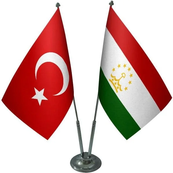 ساترنديزاين Desktop Tajikistan Flag Turkish Flag Double Chrome Pole Table Flag Set