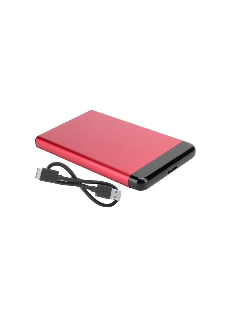 ماركة غير محددة - علبة قرص صلب محمولة، توصيل وتشغيل، علبة SSD محمولة بمنفذ USB3.0، محرك أقراص صلب خارجي بمنفذ USB C، علبة SSD من سبائك الألومنيوم مقاس 2.5 بوصة، علبة قرص صلب سعة 8 تيرابايت (أحمر) - Image 1