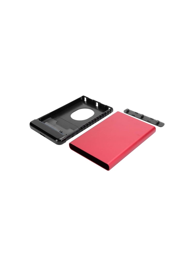 ماركة غير محددة - علبة قرص صلب محمولة، توصيل وتشغيل، علبة SSD محمولة بمنفذ USB3.0، محرك أقراص صلب خارجي بمنفذ USB C، علبة SSD من سبائك الألومنيوم مقاس 2.5 بوصة، علبة قرص صلب سعة 8 تيرابايت (أحمر) - Image 1