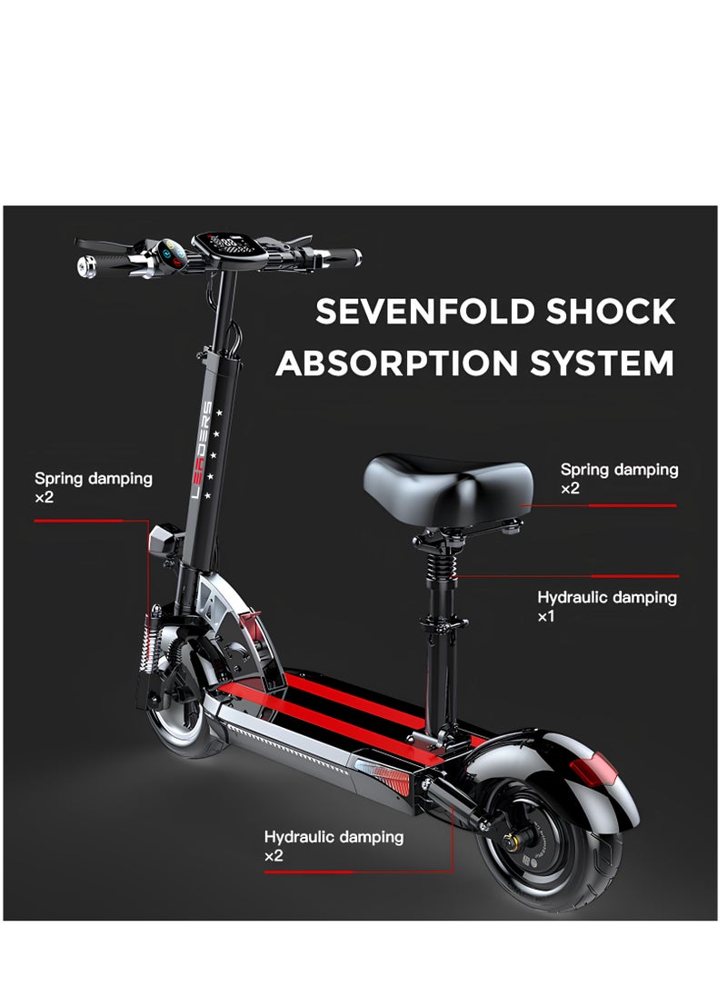 Leaders Electric Scooter 400W Brushless Motor 10.4AH Battery 50 Km/h Max Speed 40 Km Range Foldable with Seat Theft Alarm  - Image 2
