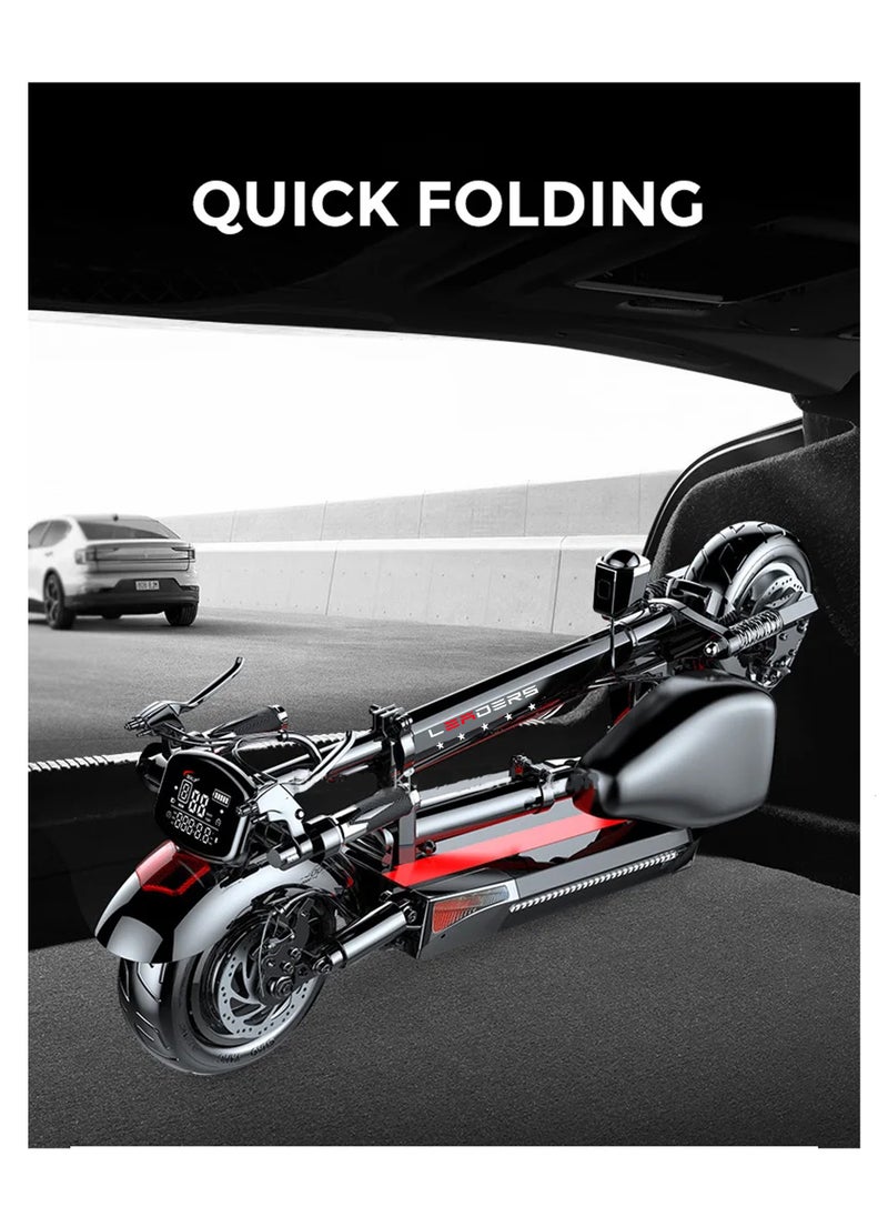 Leaders - Electric Scooter 400W Brushless Motor 10.4AH Battery 50 Km/h Max Speed 40 Km Range Foldable with Seat Theft Alarm - Image 1