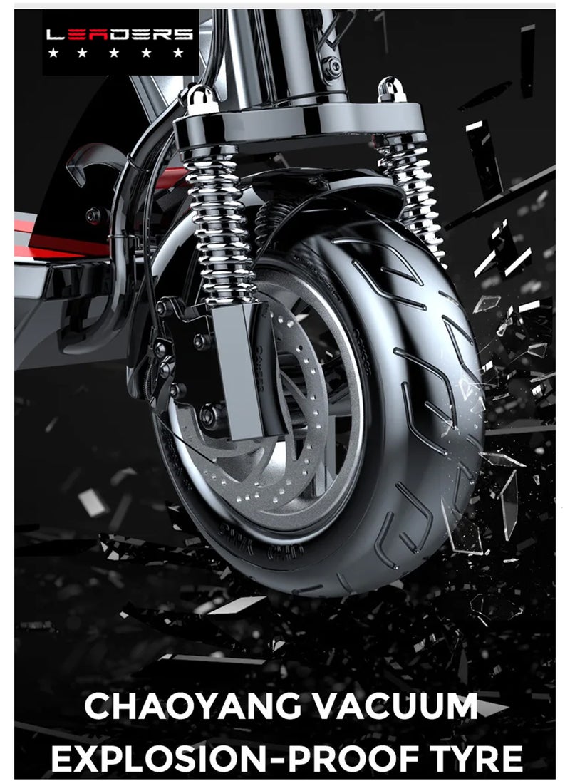 Leaders - Electric Scooter 400W Brushless Motor 10.4AH Battery 50 Km/h Max Speed 40 Km Range Foldable with Seat Theft Alarm - Image 1