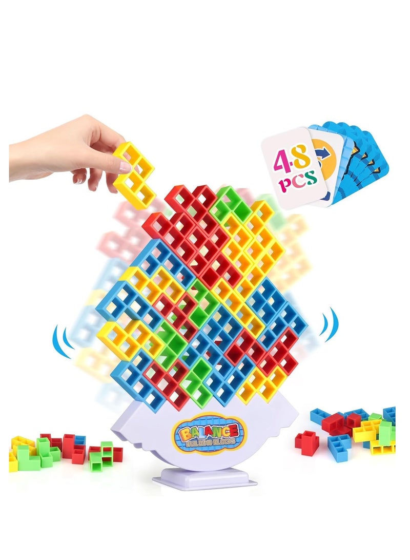 Premify 48pcs Tetra Tower Game, Balancing Stacking Toys, Board Games, Parent-Child Interactive Toy, Swing Stack Balance Toy for Kids, Balance Building Toy for Family, Parties, Travel  - Image 1