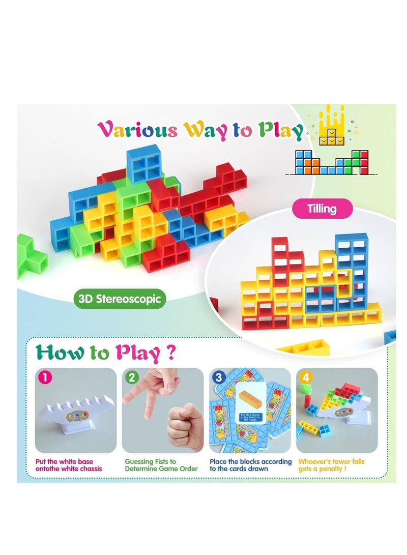 Premify 48pcs Tetra Tower Game, Balancing Stacking Toys, Board Games, Parent-Child Interactive Toy, Swing Stack Balance Toy for Kids, Balance Building Toy for Family, Parties, Travel  - Image 5