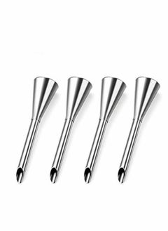 NIBEMINENT 4Pcs Cream Icing Piping Nozzle Tip Stainless Steel Long Puff Decorating Tool  - Image 1