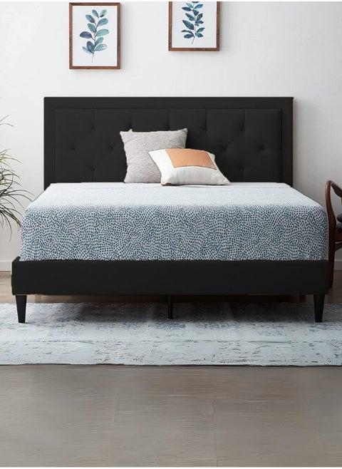 Wilson Ottoman Tufted Upholstered Bed 200x100 Single Size Black Color