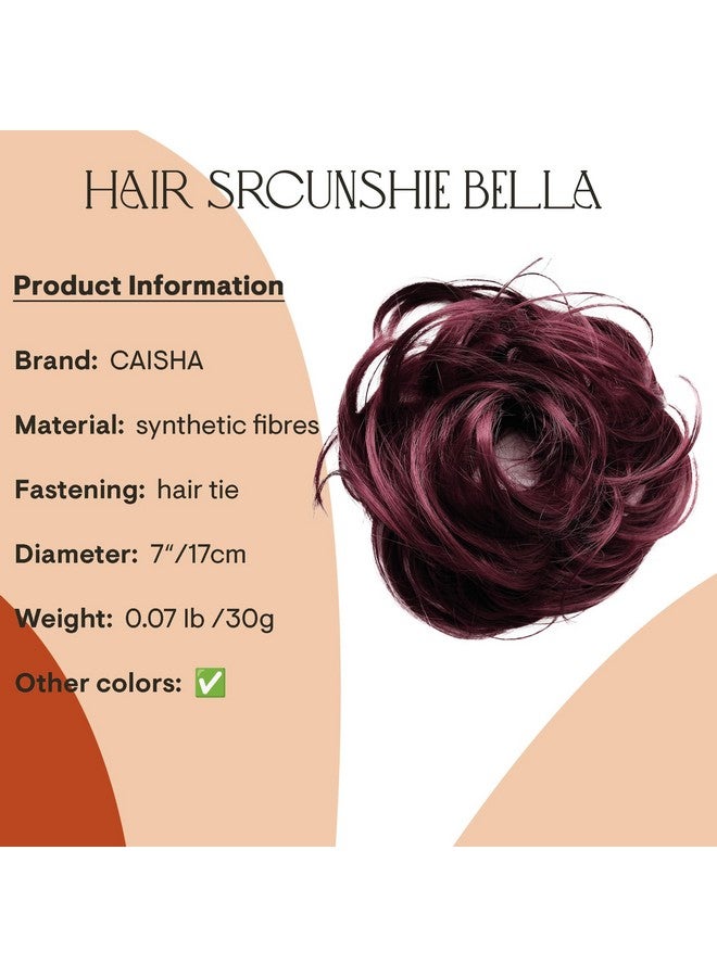 CAISHA Synthetic Fiber Hairpiece Scrunchie Scrunchy Updo Slightly Wavy Wine Red G27B - Image 2
