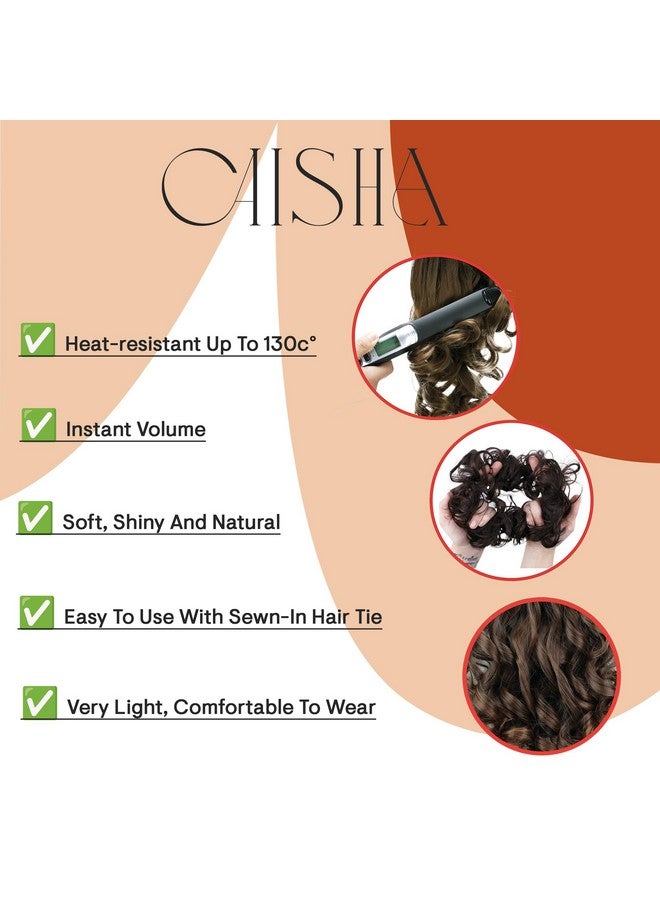 CAISHA Synthetic Fiber Hairpiece Scrunchie Scrunchy Updo Slightly Wavy Wine Red G27B - Image 4