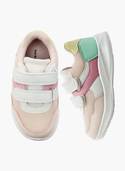 Barefeet Girls Panelled Sneakers with Hook and Loop Closure