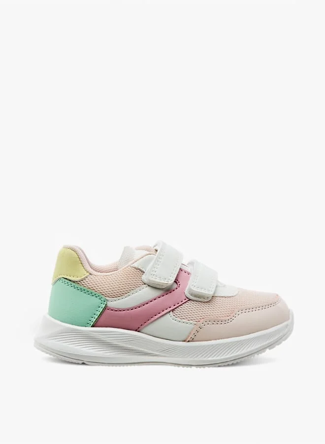 Barefeet Girls Panelled Sneakers with Hook and Loop Closure