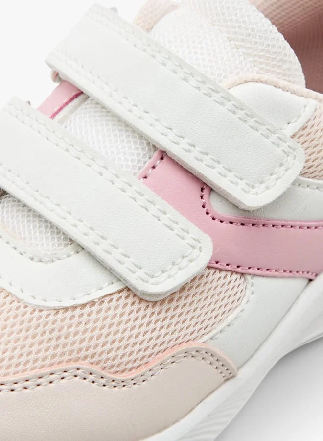 Barefeet Girls Panelled Sneakers with Hook and Loop Closure