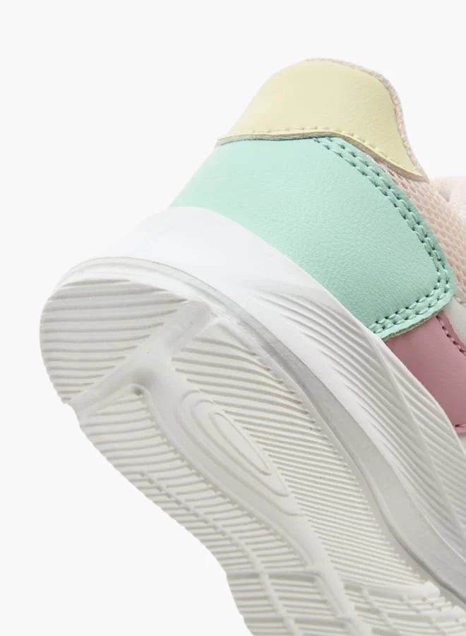 Barefeet Girls Panelled Sneakers with Hook and Loop Closure