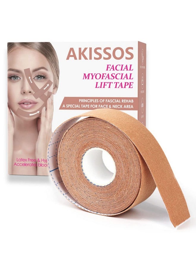 Akissos Facial Myofascial Lift Tape Face Lift Tape Face Toning Belts Anti Wrinkle Patches Anti Freeze Stickers Neck Lift Tape Unisex For Firming And Tightening Skin 2.5Cm*5M  - Image 1