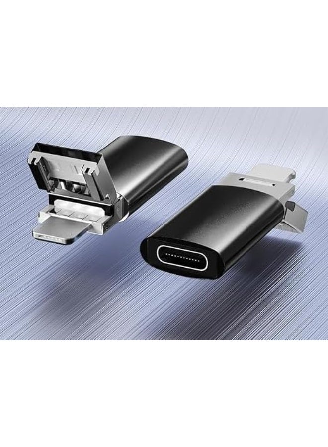 GO-DES 3-in-1 OTG Adapter – Type-C to USB-A 3.0 + Lightning Charging Port – PD 30W Fast Charging – Compact Converter for Laptops, Tablets, and Smartphones - Image 4