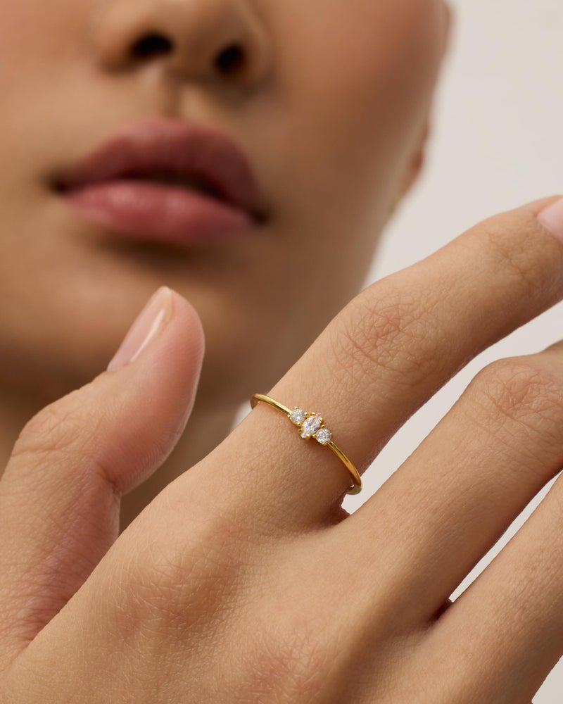 PAVOI Rhodium Plated Marquise Mini Cubic Zirconia Stackable Ring for Women | Stacking Thin Band for Women | Size 6 - Image 2