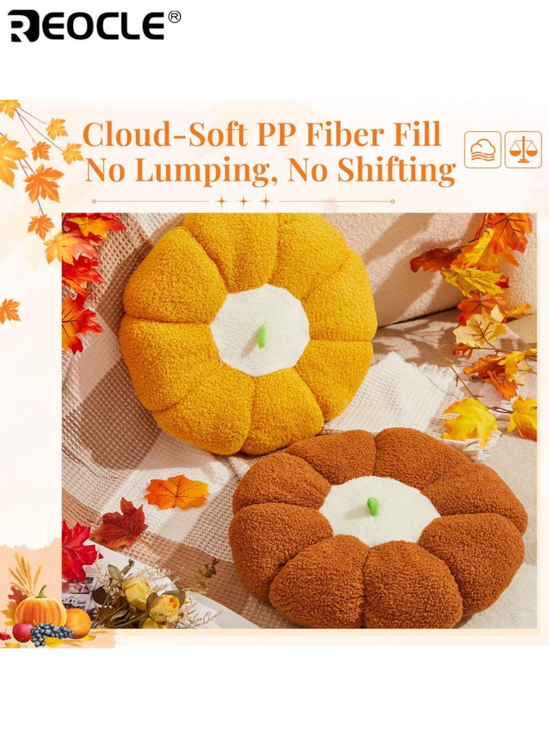 REOCLE Pumpkin Floor Cushion with Back Support & Thick Padding Large Tatami Seat Pad with Soft Filling & Non-Slip Base for Living Room Bedroom Floor Sitting - Image 5