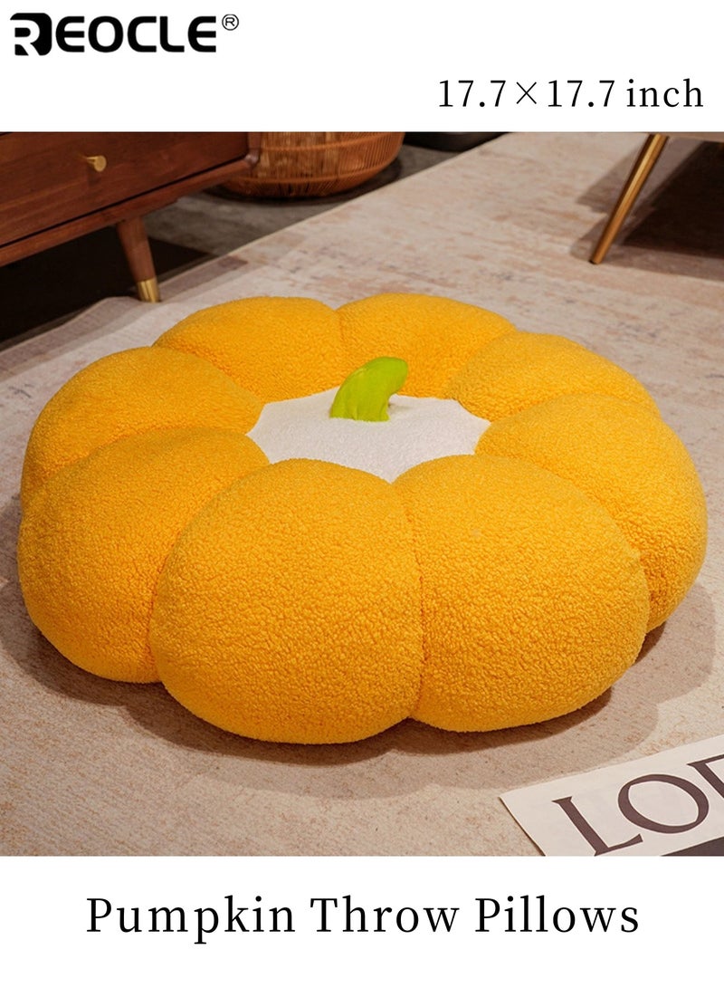 REOCLE Pumpkin Floor Cushion with Back Support & Thick Padding Large Tatami Seat Pad with Soft Filling & Non-Slip Base for Living Room Bedroom Floor Sitting - Image 1