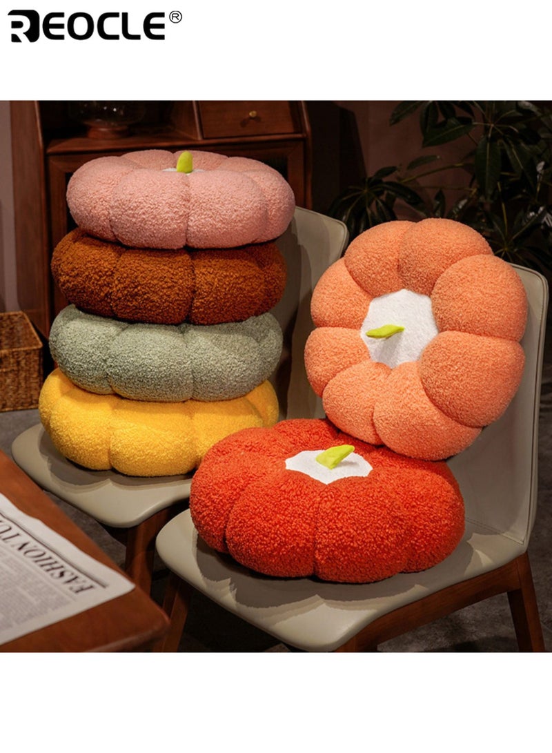 REOCLE Pumpkin Floor Cushion with Back Support & Thick Padding Large Tatami Seat Pad with Soft Filling & Non-Slip Base for Living Room Bedroom Floor Sitting - Image 4