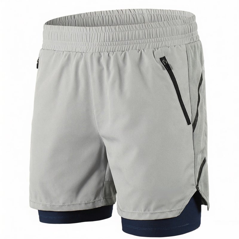 Men 2 in 1 Running Shorts Quick Drying Breathable Active Training Exercise Jogging Marathon Cycling Shorts - Image 1