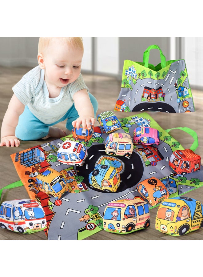 Baby Car Cloth Book Baby Can Bite Not Tear Three-dimensional Bus Storage Bag Cloth Book Early Education Toys-Color:Car Cloth Book (opp Bag)  - Image 2