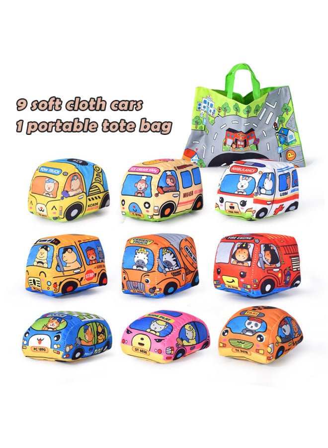 Baby Car Cloth Book Baby Can Bite Not Tear Three-dimensional Bus Storage Bag Cloth Book Early Education Toys-Color:Car Cloth Book (opp Bag)  - Image 1