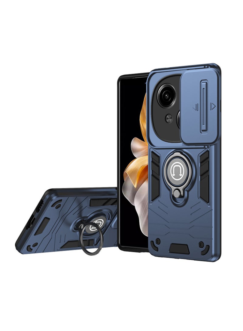 general Compatible Tecno Spark Go 2025 Case with Sliding Camera Cover Heavy Duty Grade Shock Resistant Magnetic Ring Mount Bracket Case