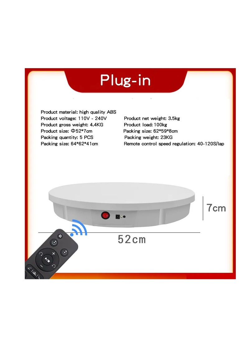 Generic - 60cm Motorized Rotating Display Stand 360° Electric Rotating Turntable Display Photo Booth 100KG Load size - Image 1