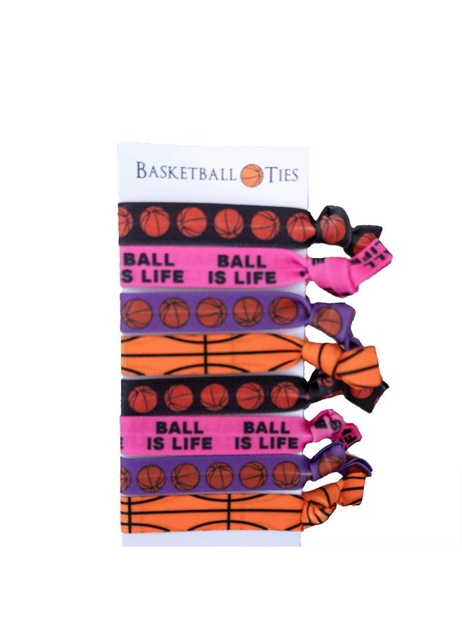 Sportigift Basketball Hair Ties Set for Boys & Girls - 8 Pieces for Players, Coaches, Team Gifts & Accessories  - Image 1