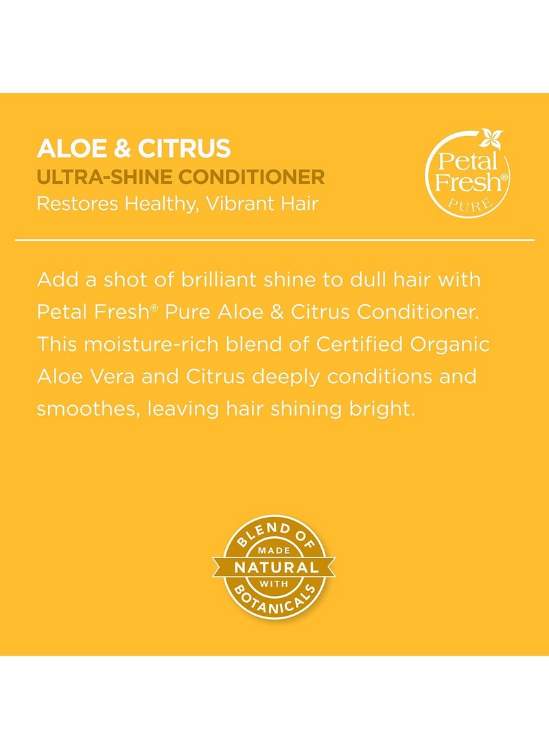 Petal fresh Pure Ultra Shine Conditioner with Organic Aloe Vera & Citrus - 355 ml | Provides Shine to Dull Hair| No Sulphates, Silicones, Paraben | 100% Vegan and Cruelty Free - Image 3